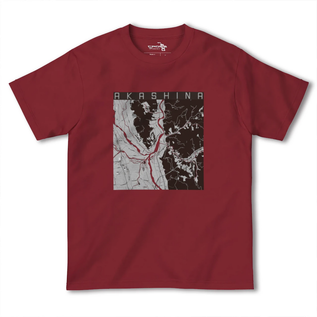 【明科(長野県)】地図柄ヘビーウェイトTシャツ