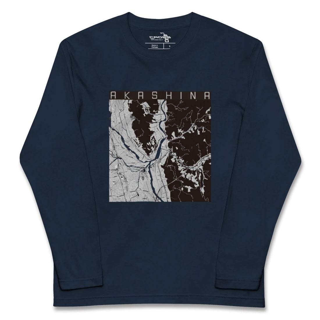 【明科(長野県)】地図柄ロングスリーブTシャツ