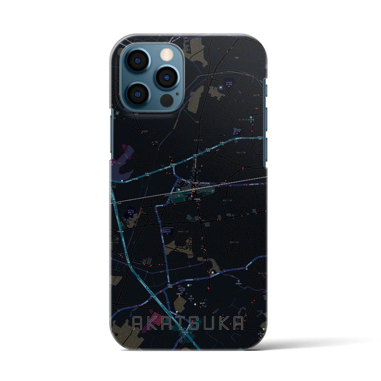 【赤塚（茨城県）】地図柄iPhoneケース（バックカバータイプ）
