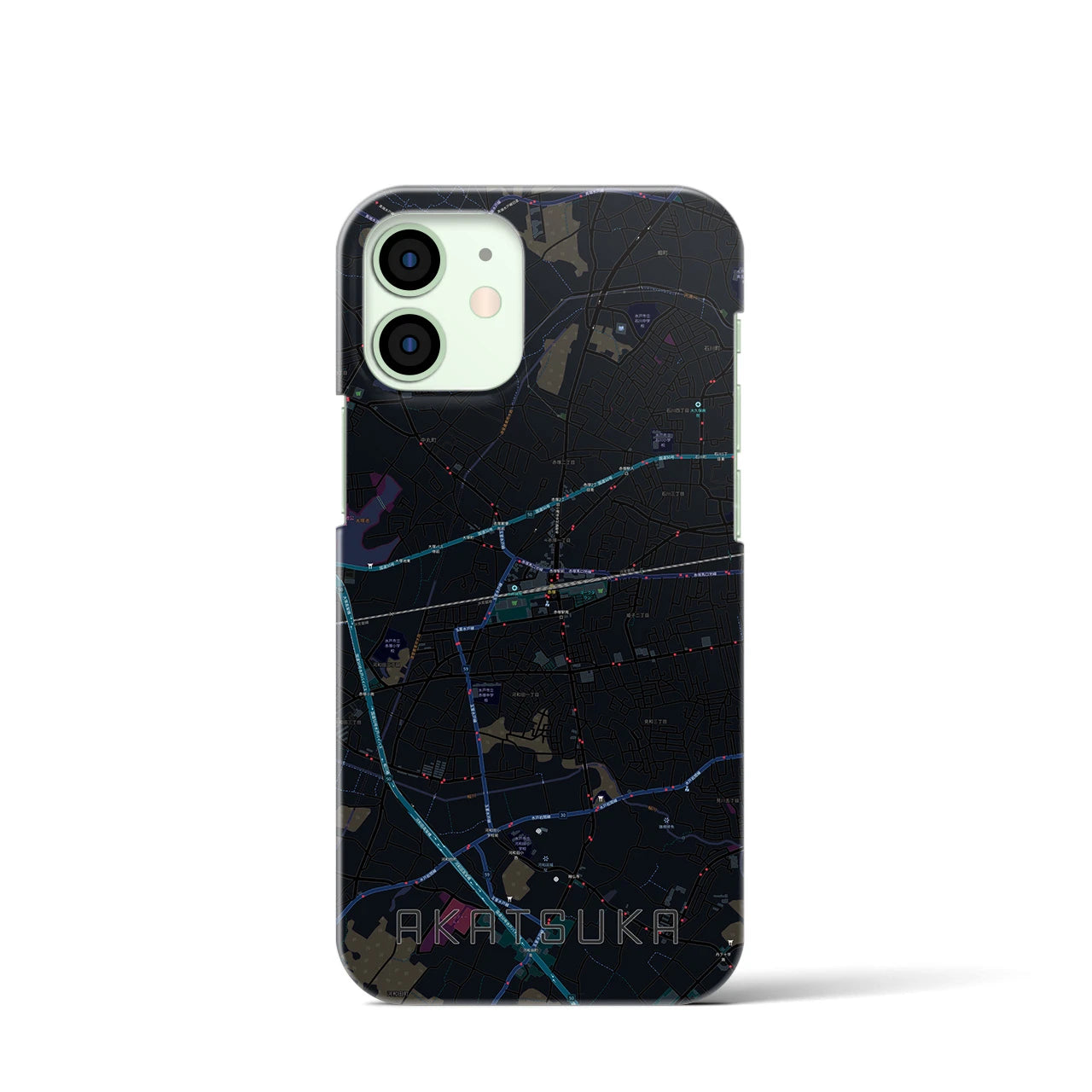 【赤塚（茨城県）】地図柄iPhoneケース（バックカバータイプ）