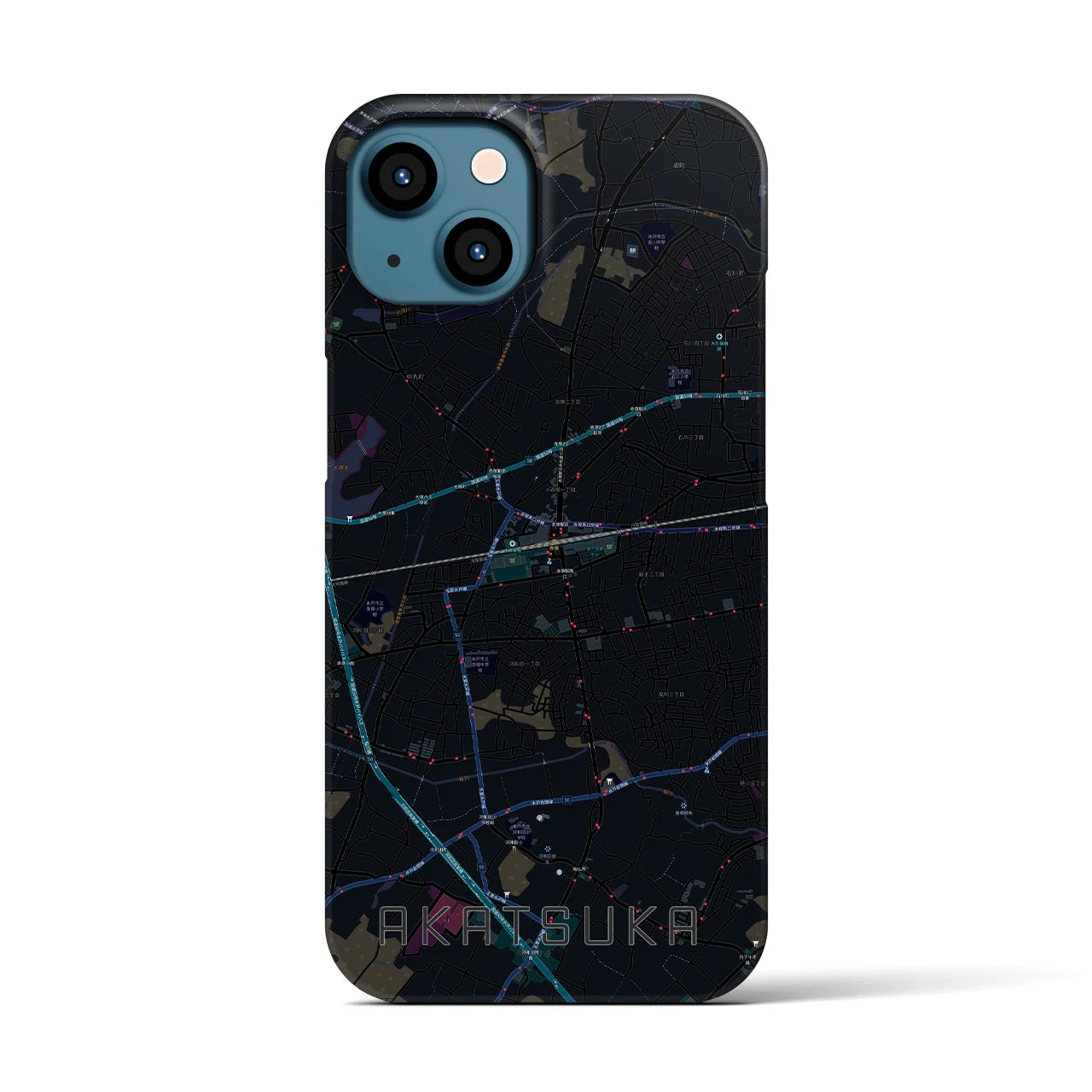 【赤塚（茨城県）】地図柄iPhoneケース（バックカバータイプ）