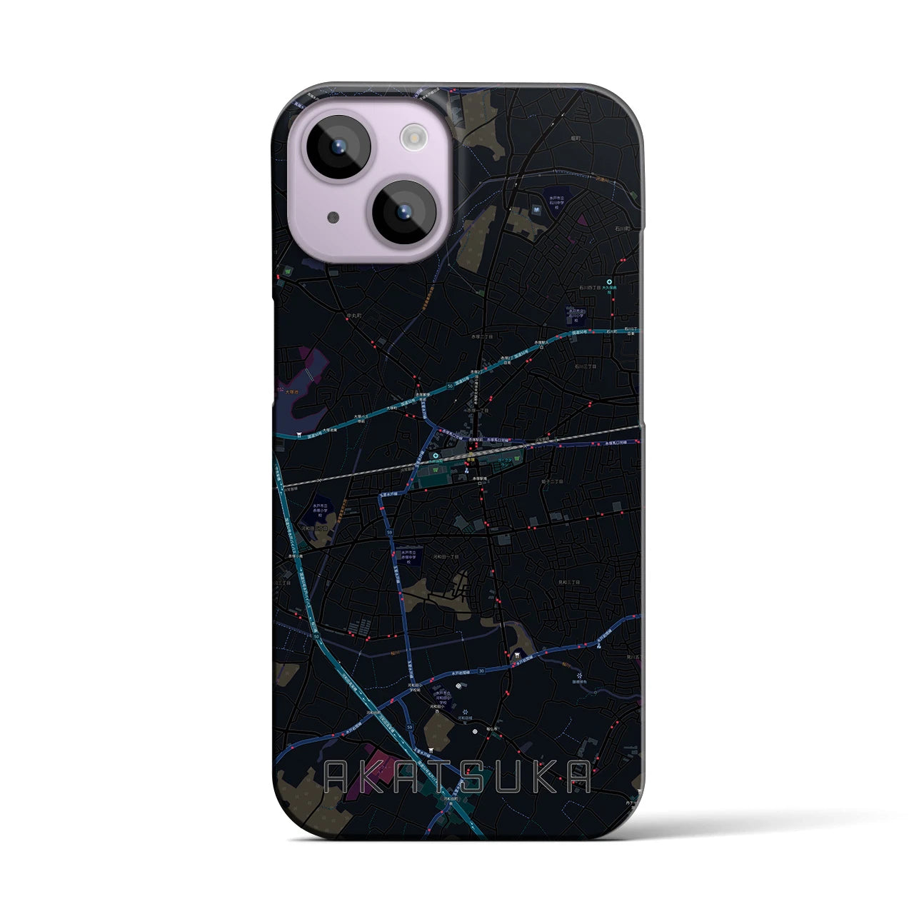 【赤塚（茨城県）】地図柄iPhoneケース（バックカバータイプ）