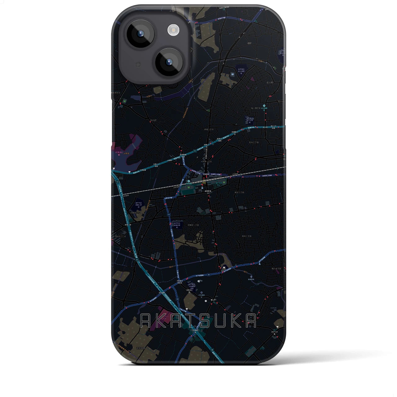 【赤塚（茨城県）】地図柄iPhoneケース（バックカバータイプ）