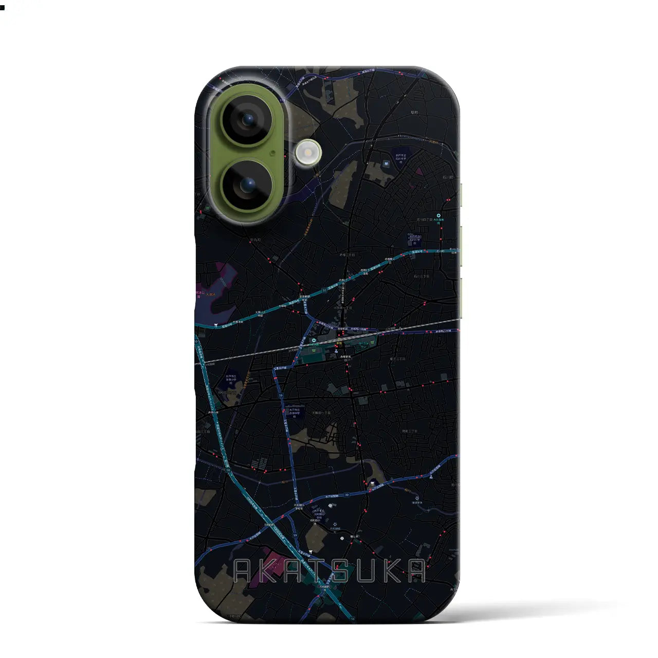 【赤塚（茨城県）】地図柄iPhoneケース（バックカバータイプ）