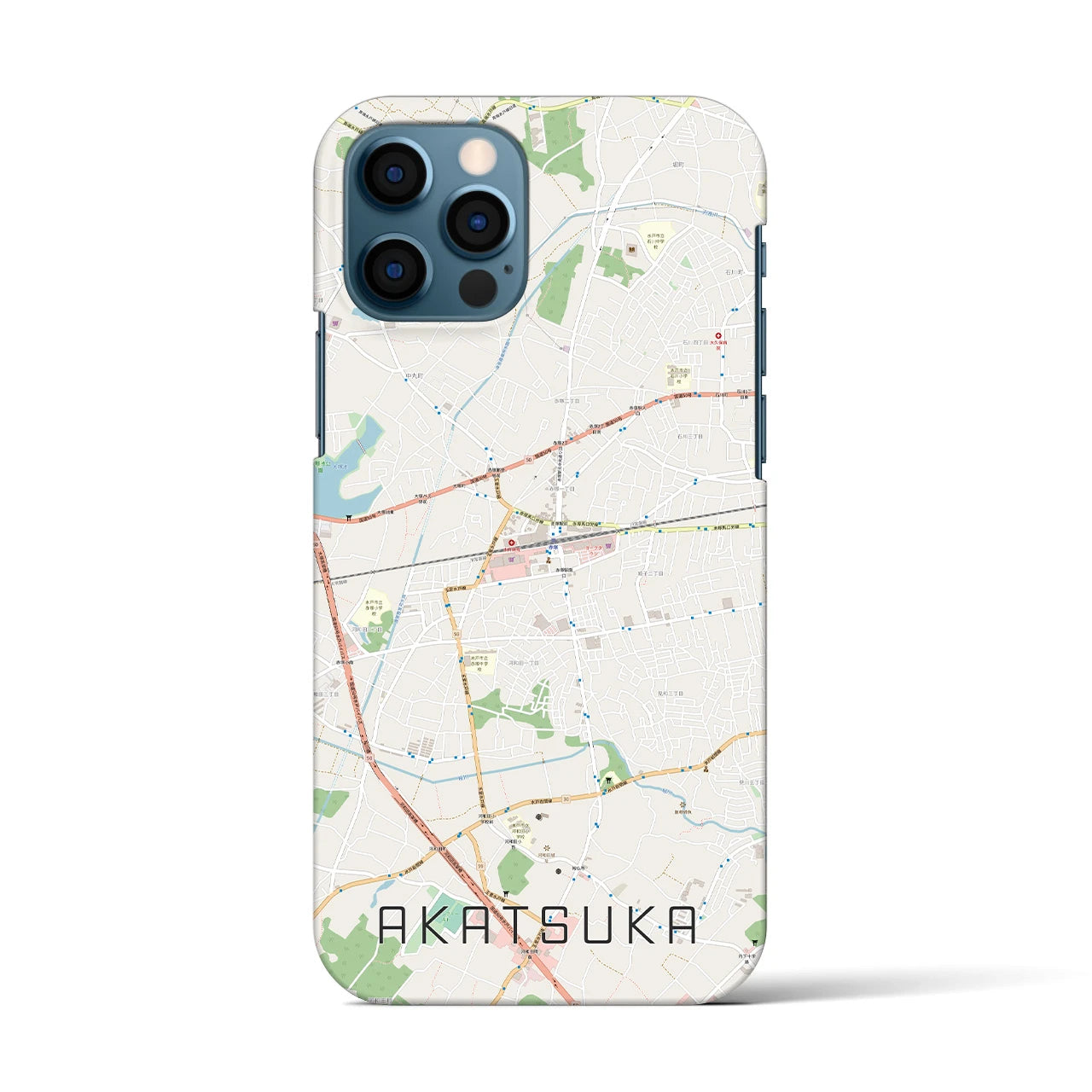 【赤塚（茨城県）】地図柄iPhoneケース（バックカバータイプ）