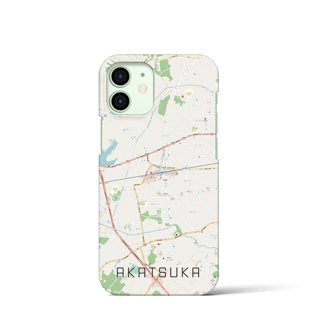【赤塚（茨城県）】地図柄iPhoneケース（バックカバータイプ）
