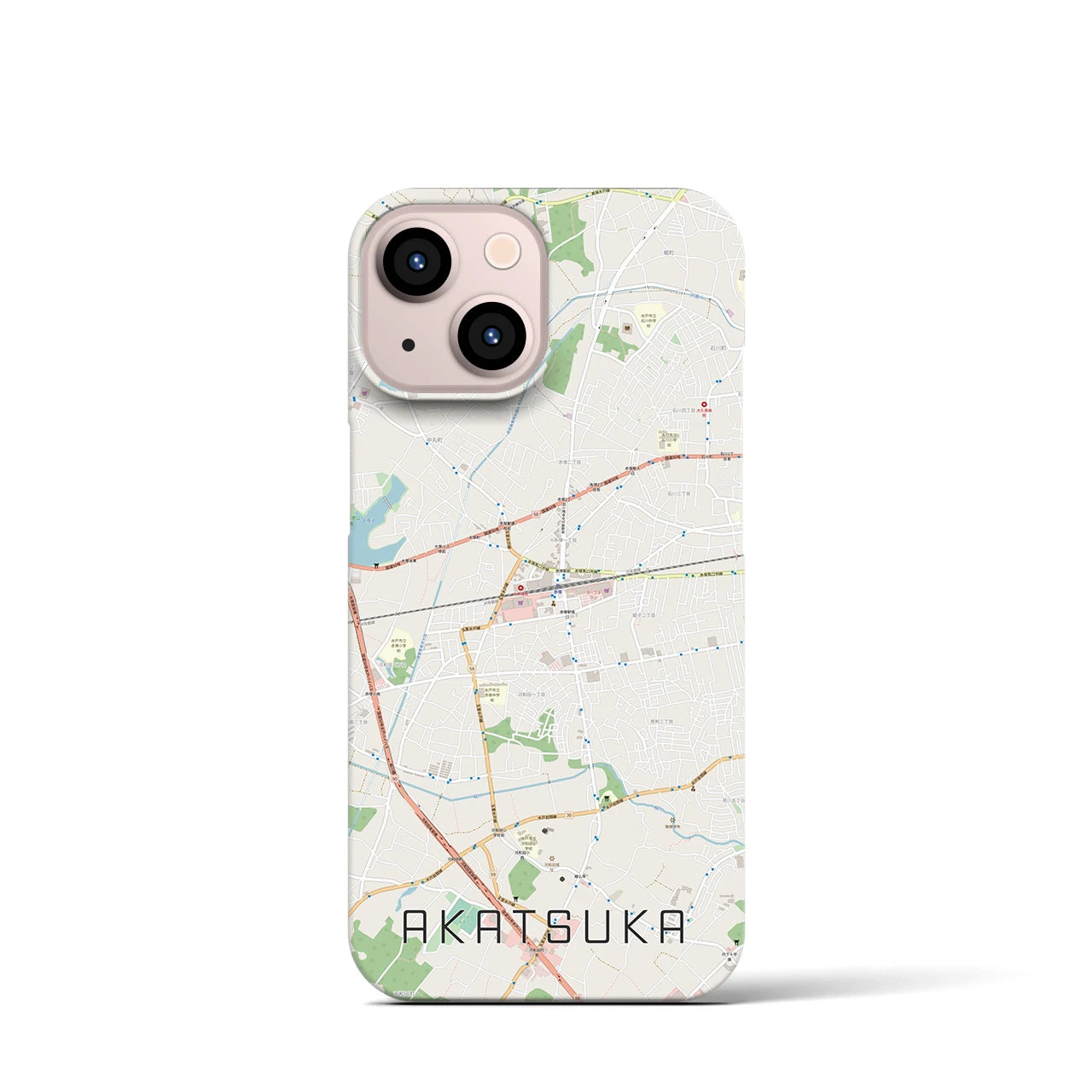 【赤塚（茨城県）】地図柄iPhoneケース（バックカバータイプ）