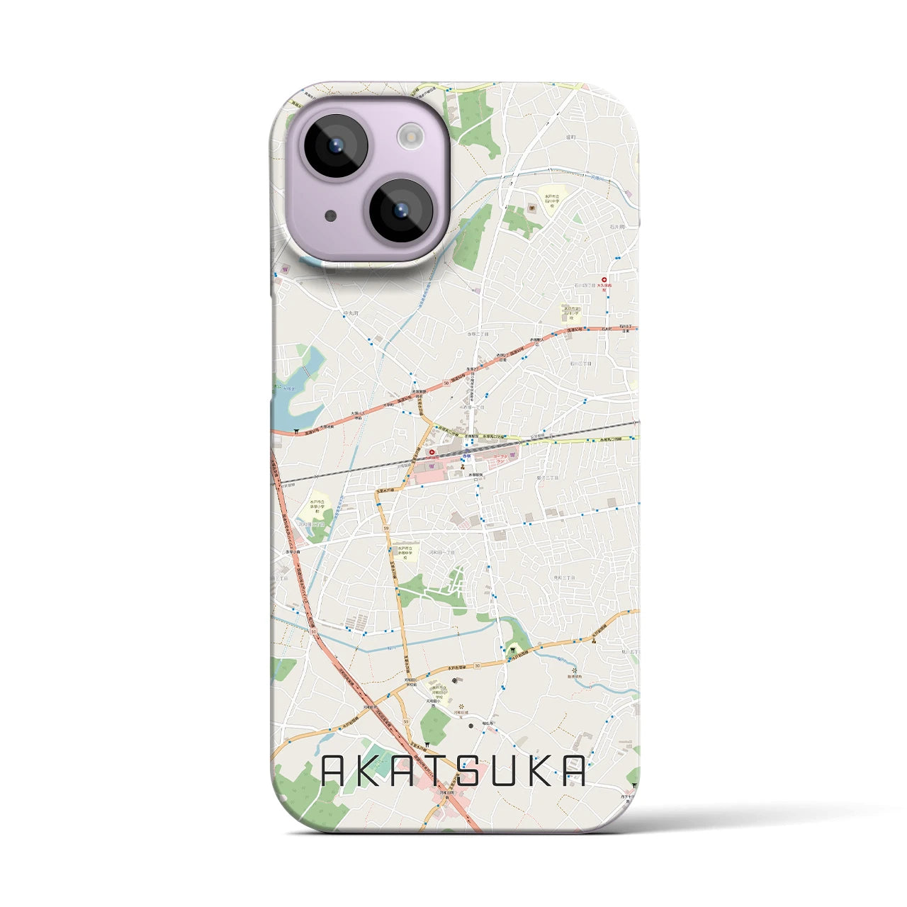 【赤塚（茨城県）】地図柄iPhoneケース（バックカバータイプ）