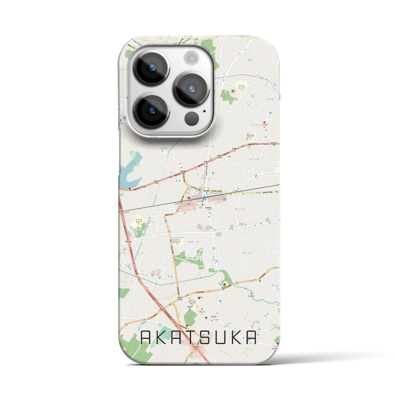 【赤塚（茨城県）】地図柄iPhoneケース（バックカバータイプ）