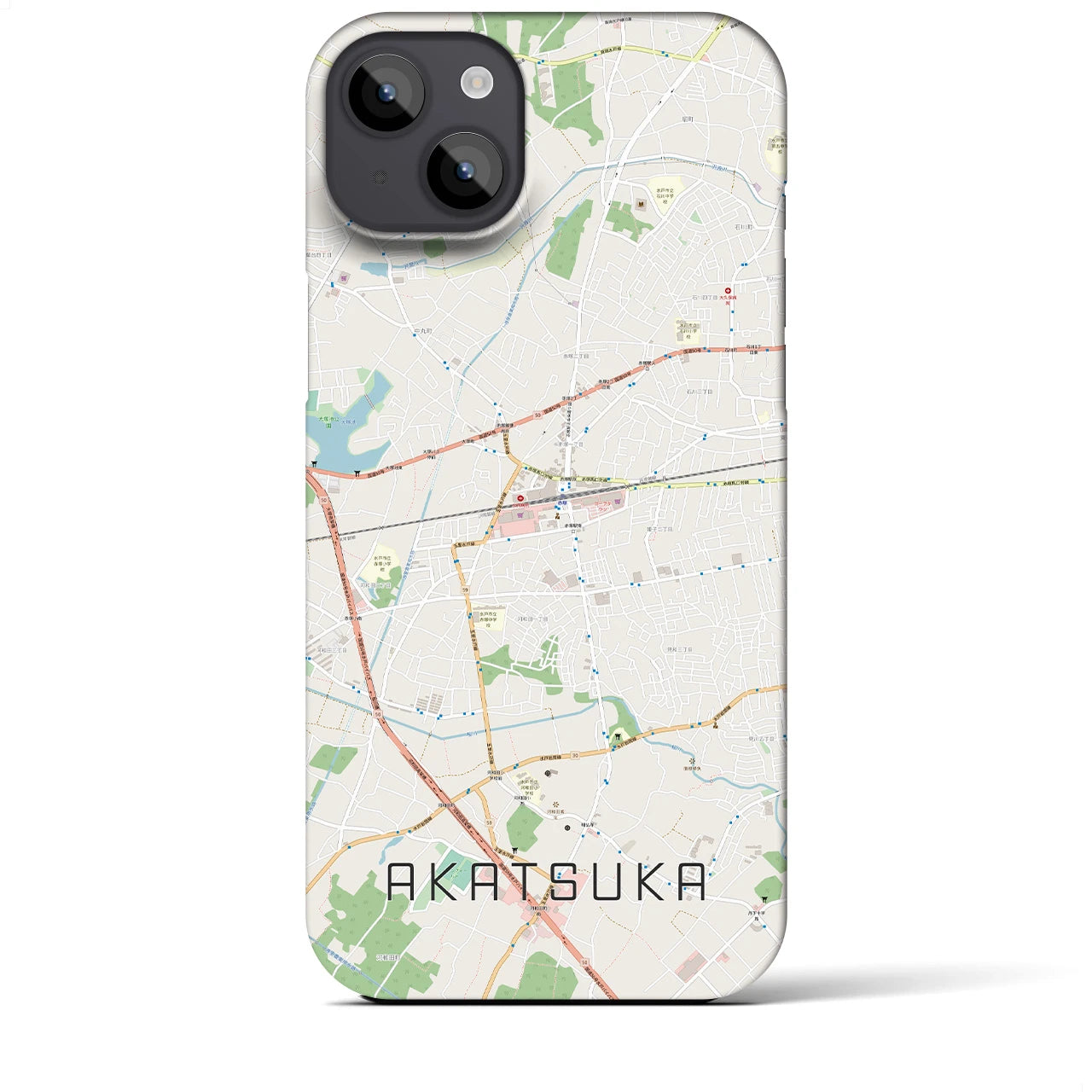 【赤塚（茨城県）】地図柄iPhoneケース（バックカバータイプ）