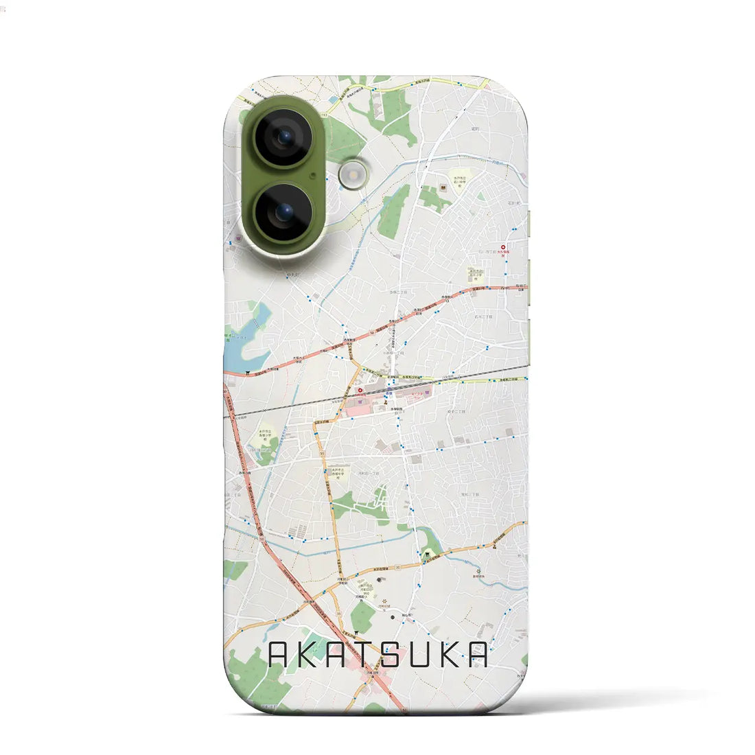 【赤塚(茨城県)】地図柄iPhoneケース(バックカバータイプ)ブラック・iPhone 17 Pro Max 用
