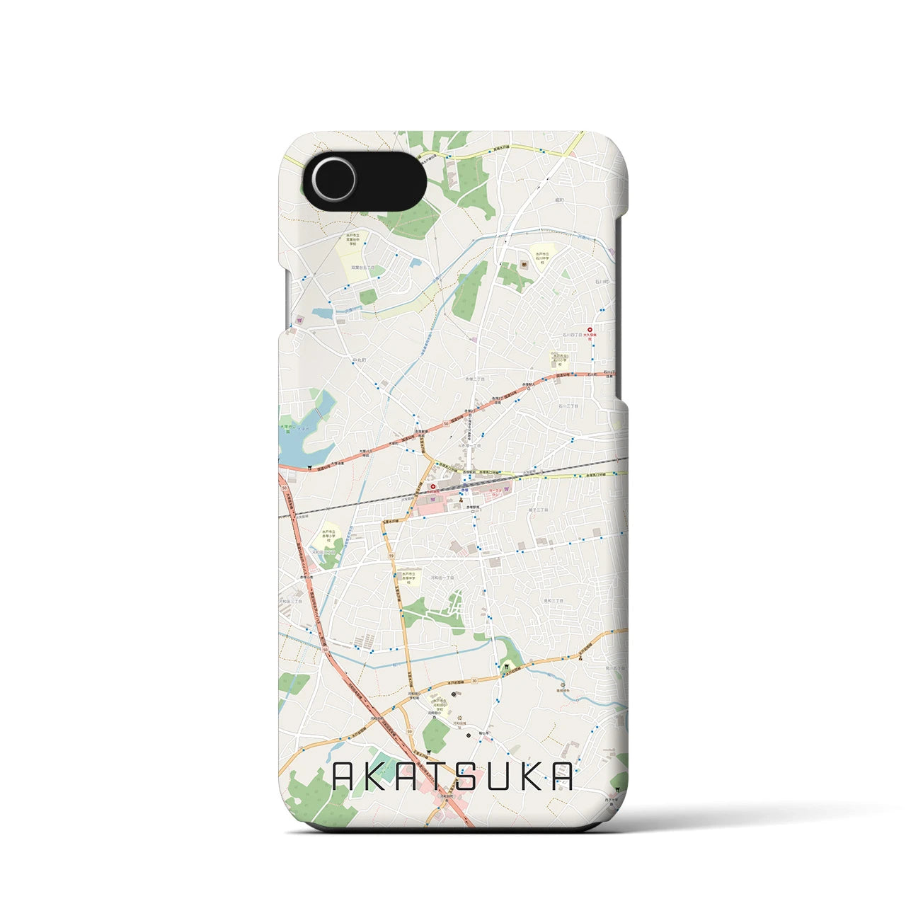 【赤塚（茨城県）】地図柄iPhoneケース（バックカバータイプ）