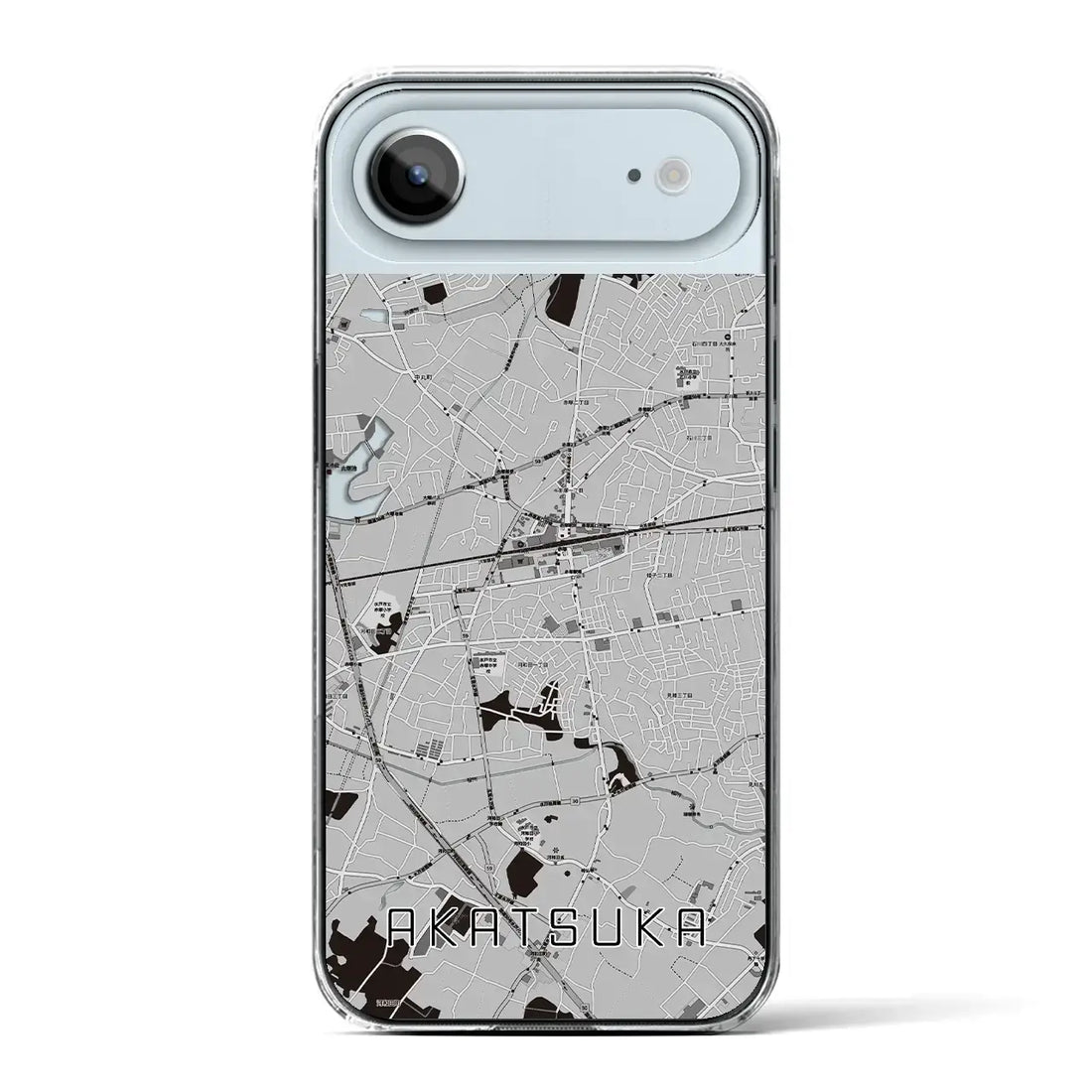 【赤塚(茨城県)】地図柄iPhoneケース(クリアタイプ)モノトーン・iPhone 17 Pro Max 用