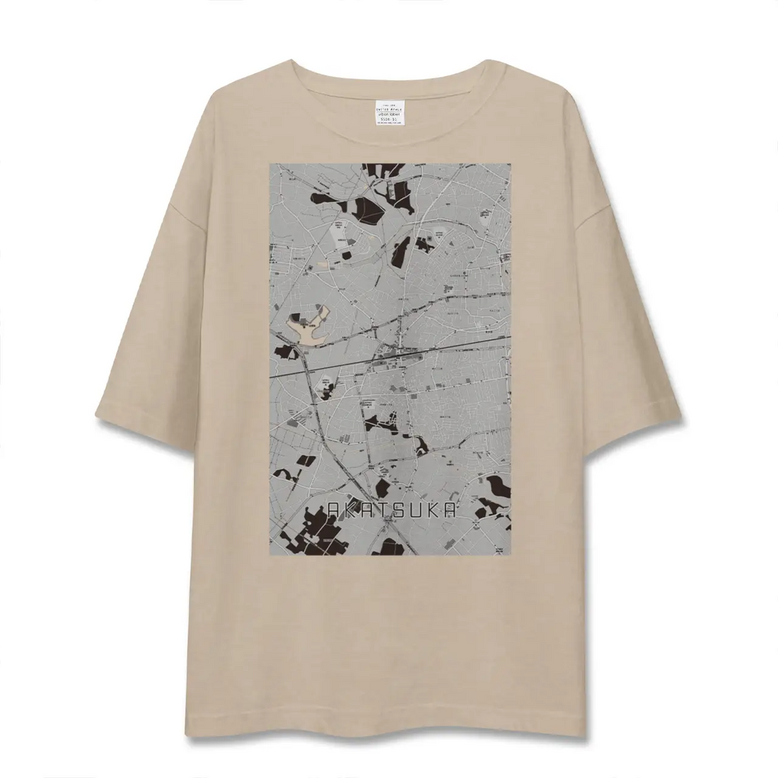 【赤塚(茨城県)】地図柄ビッグシルエットTシャツ