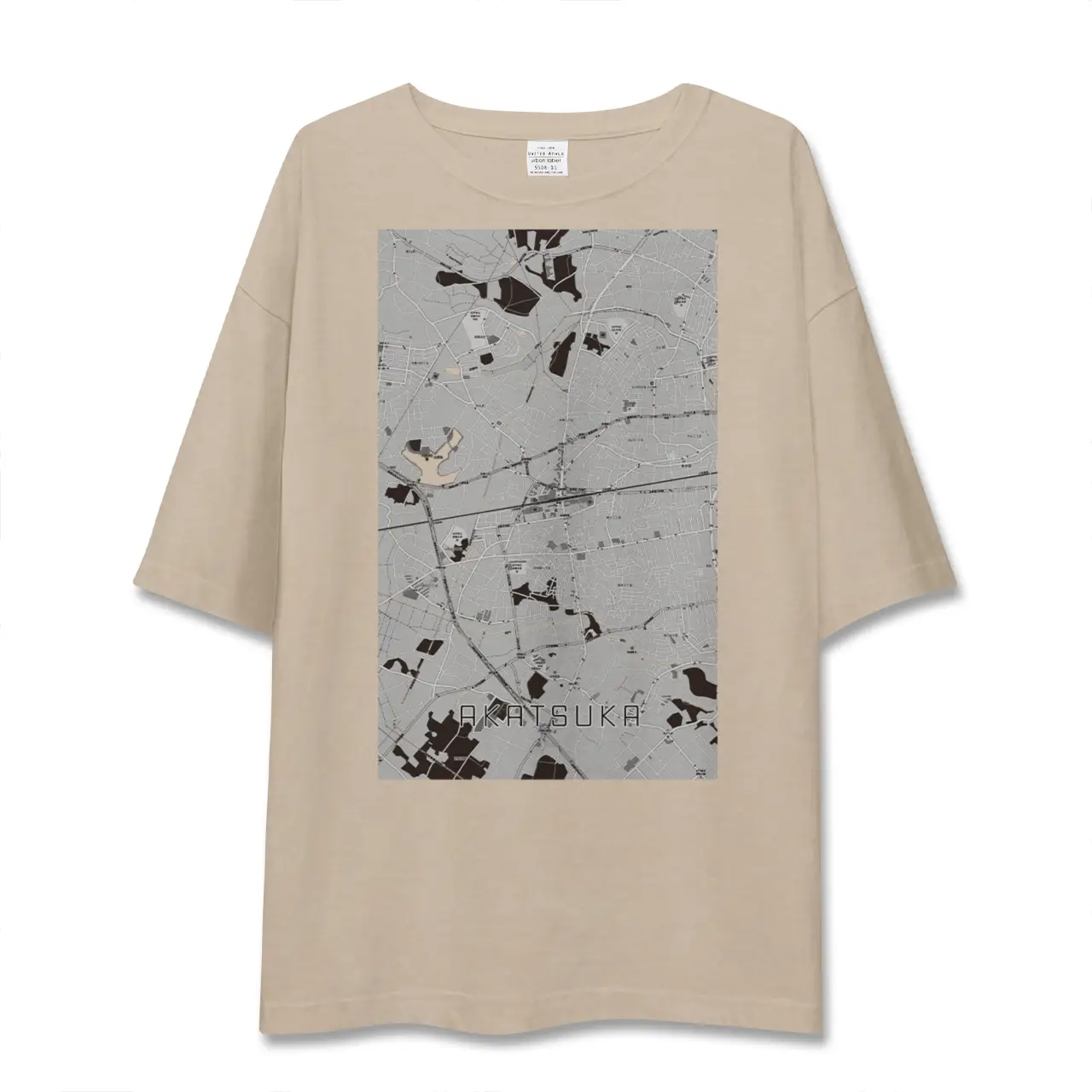 【赤塚（茨城県）】地図柄ビッグシルエットTシャツ