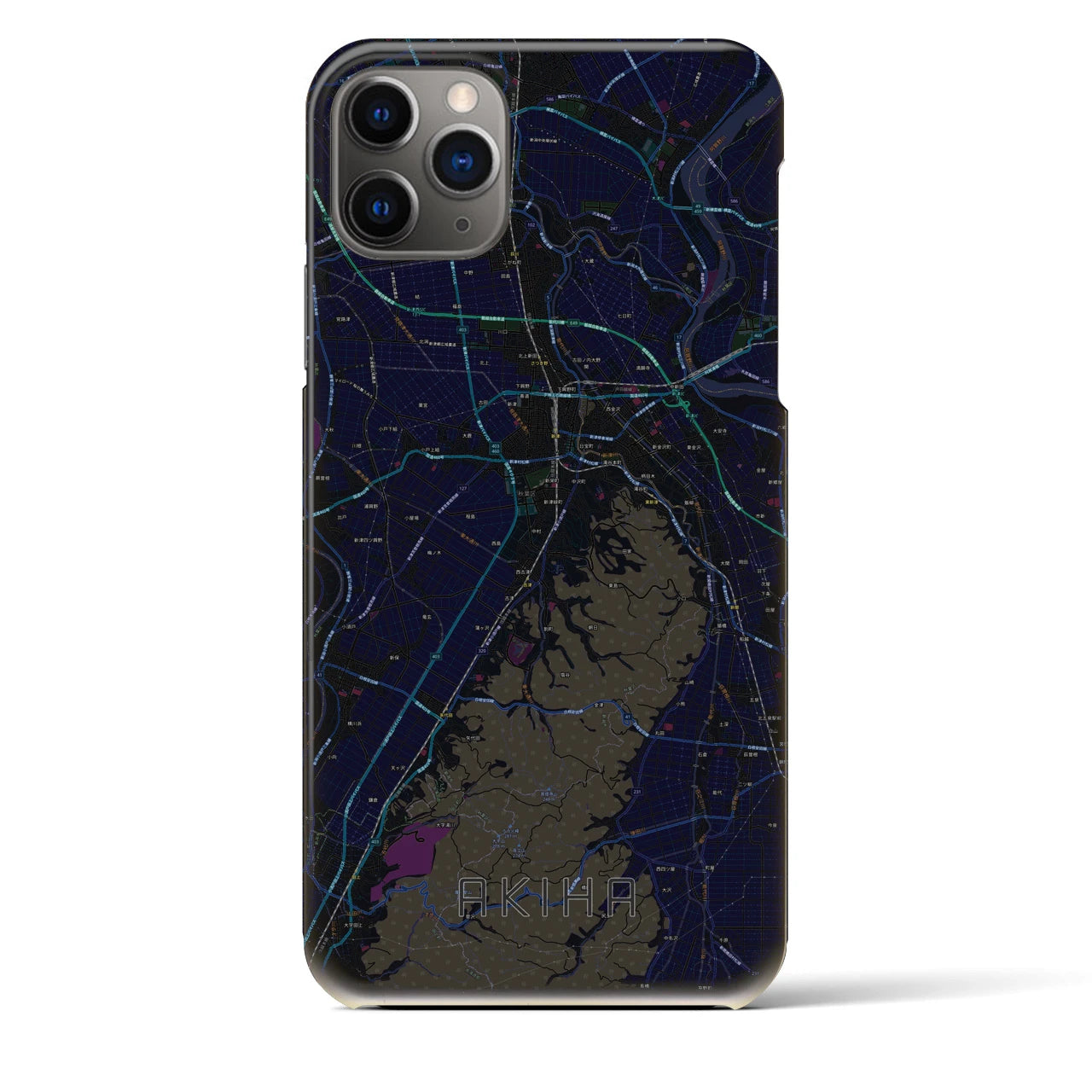 【秋葉（新潟県）】地図柄iPhoneケース（バックカバータイプ）