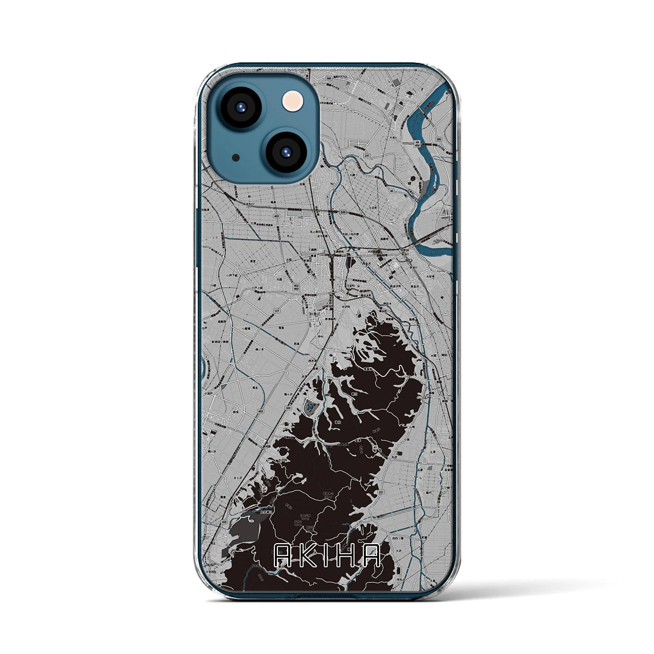 【秋葉（新潟県）】地図柄iPhoneケース（クリアタイプ）
