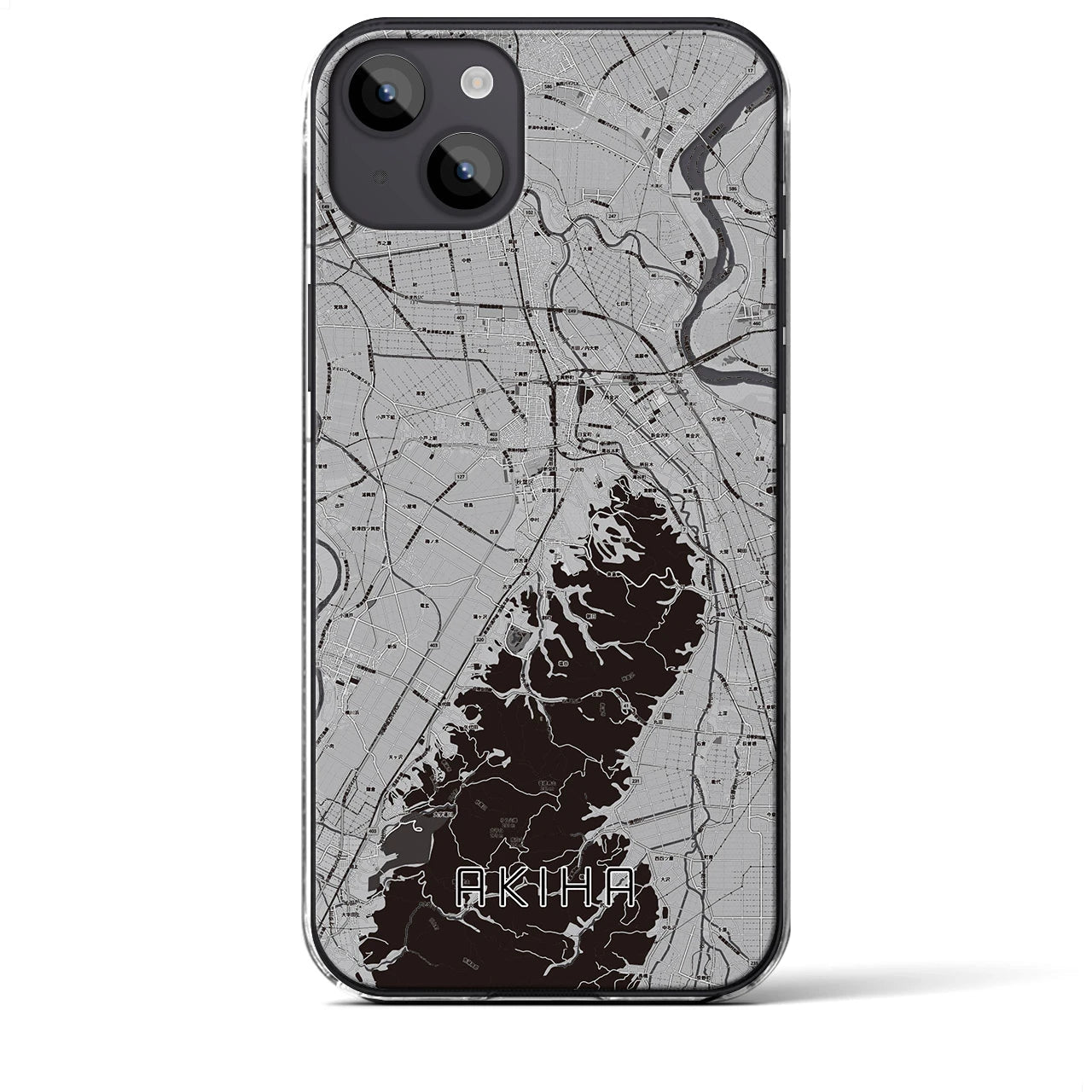 【秋葉（新潟県）】地図柄iPhoneケース（クリアタイプ）