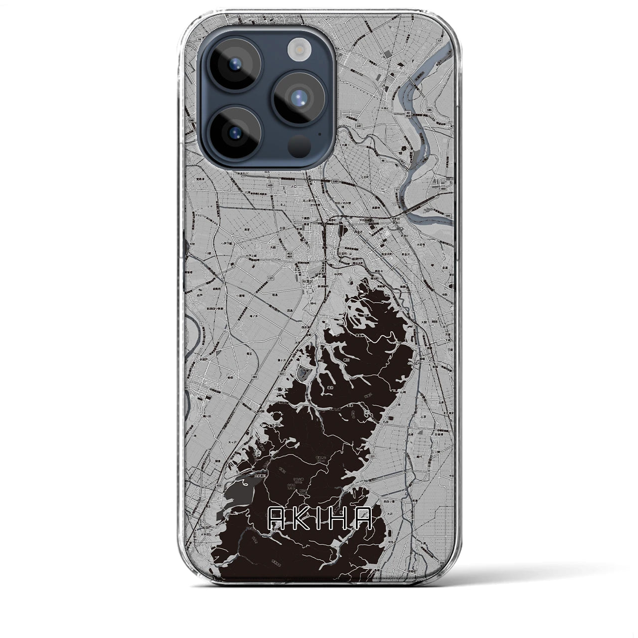【秋葉（新潟県）】地図柄iPhoneケース（クリアタイプ）