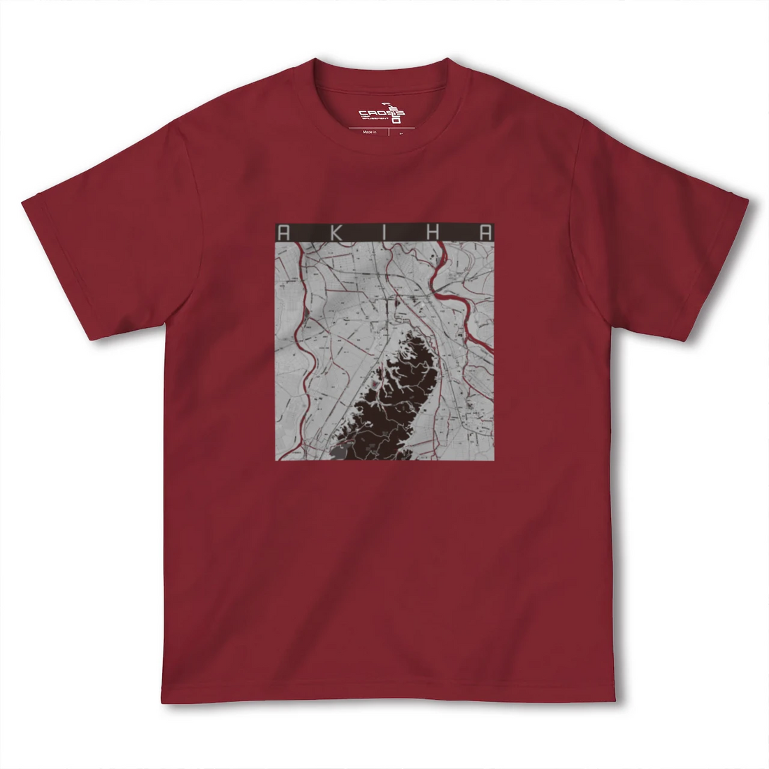 【秋葉(新潟県)】地図柄ヘビーウェイトTシャツ