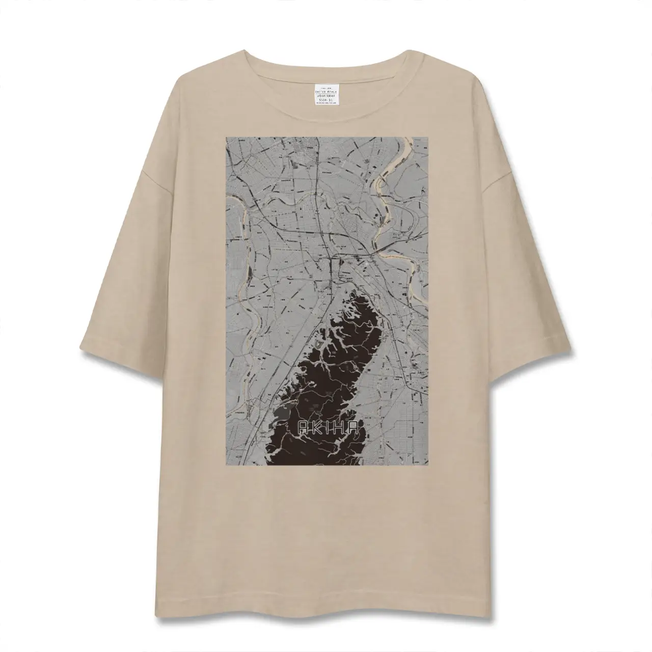 【秋葉（新潟県）】地図柄ビッグシルエットTシャツ