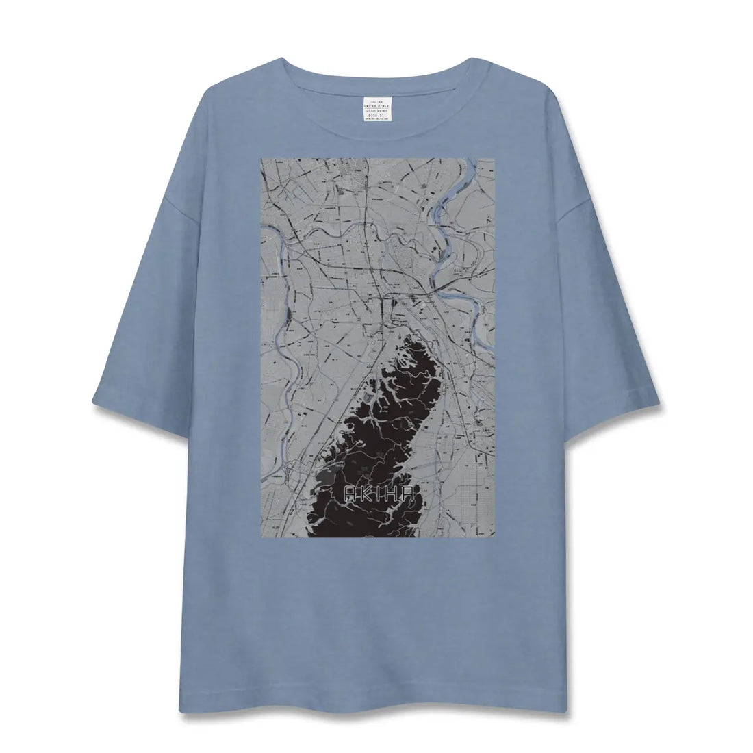 【秋葉（新潟県）】地図柄ビッグシルエットTシャツ