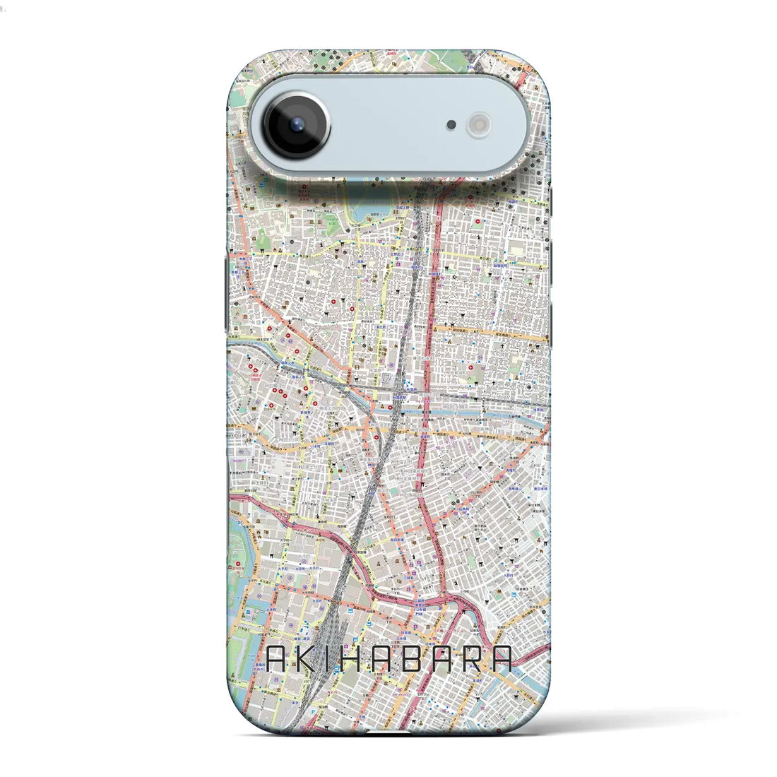 【秋葉原（東京都）】地図柄iPhoneケース（バックカバータイプ）ブラック・iPhone 17 Pro Max 用