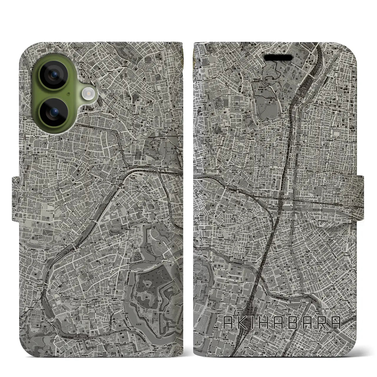 【秋葉原（東京都）】地図柄iPhoneケース（手帳タイプ）