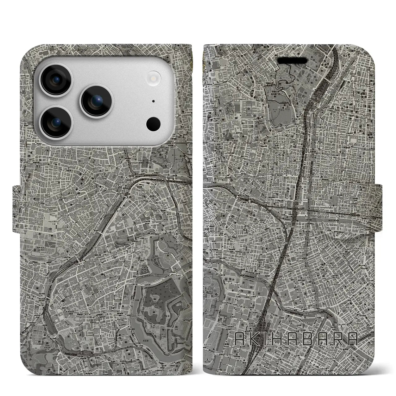 【秋葉原（東京都）】地図柄iPhoneケース（手帳タイプ）