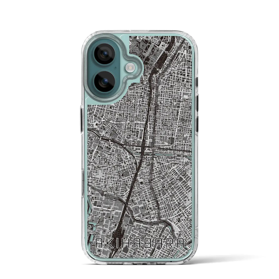 【秋葉原(東京都)】地図柄iPhoneケース(MagSafeタイプ)モノトーン・iPhone 16 Pro 用