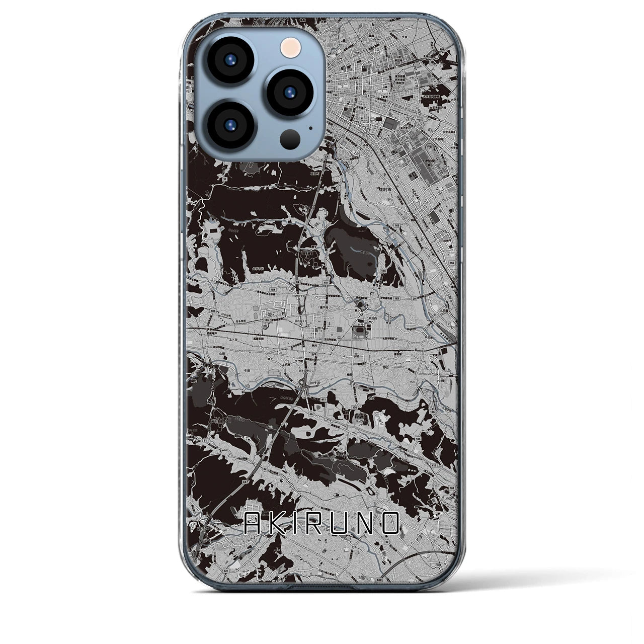 【あきる野（東京都）】地図柄iPhoneケース（クリアタイプ）