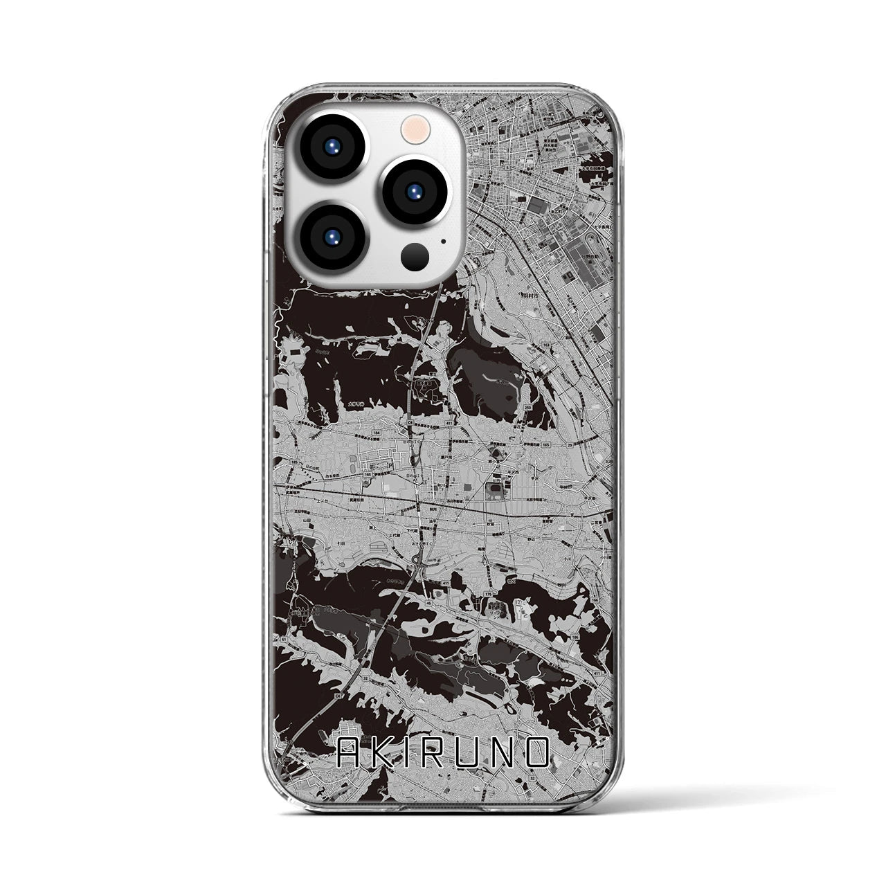 【あきる野（東京都）】地図柄iPhoneケース（クリアタイプ）