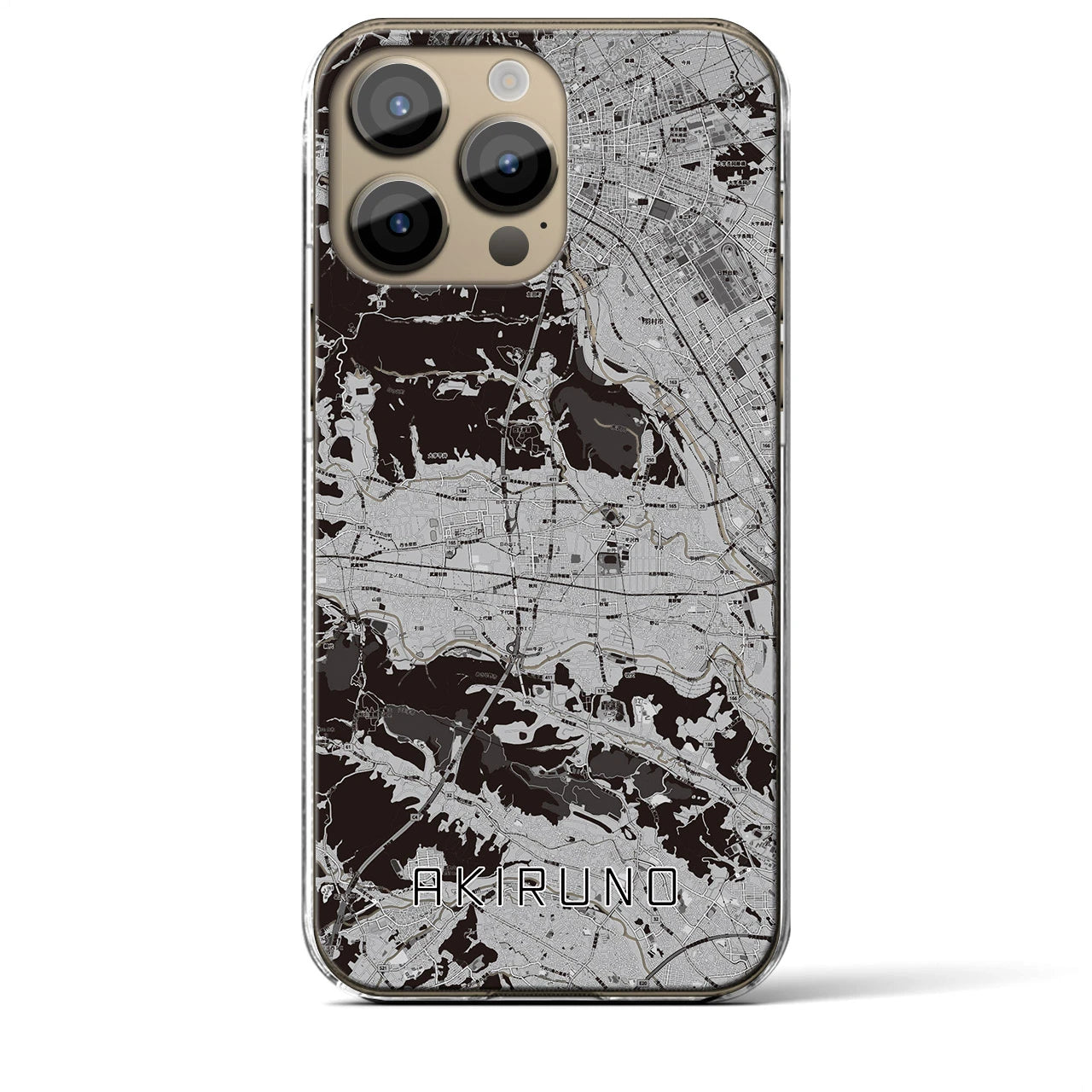 【あきる野（東京都）】地図柄iPhoneケース（クリアタイプ）