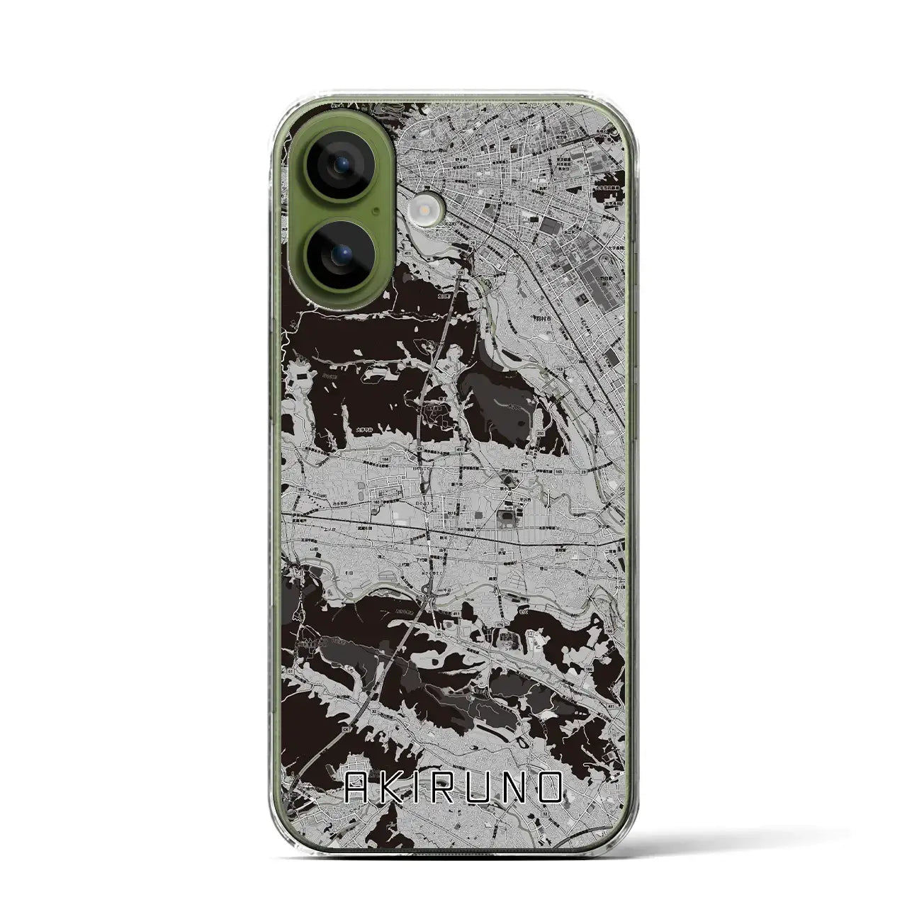 【あきる野（東京都）】地図柄iPhoneケース（クリアタイプ）