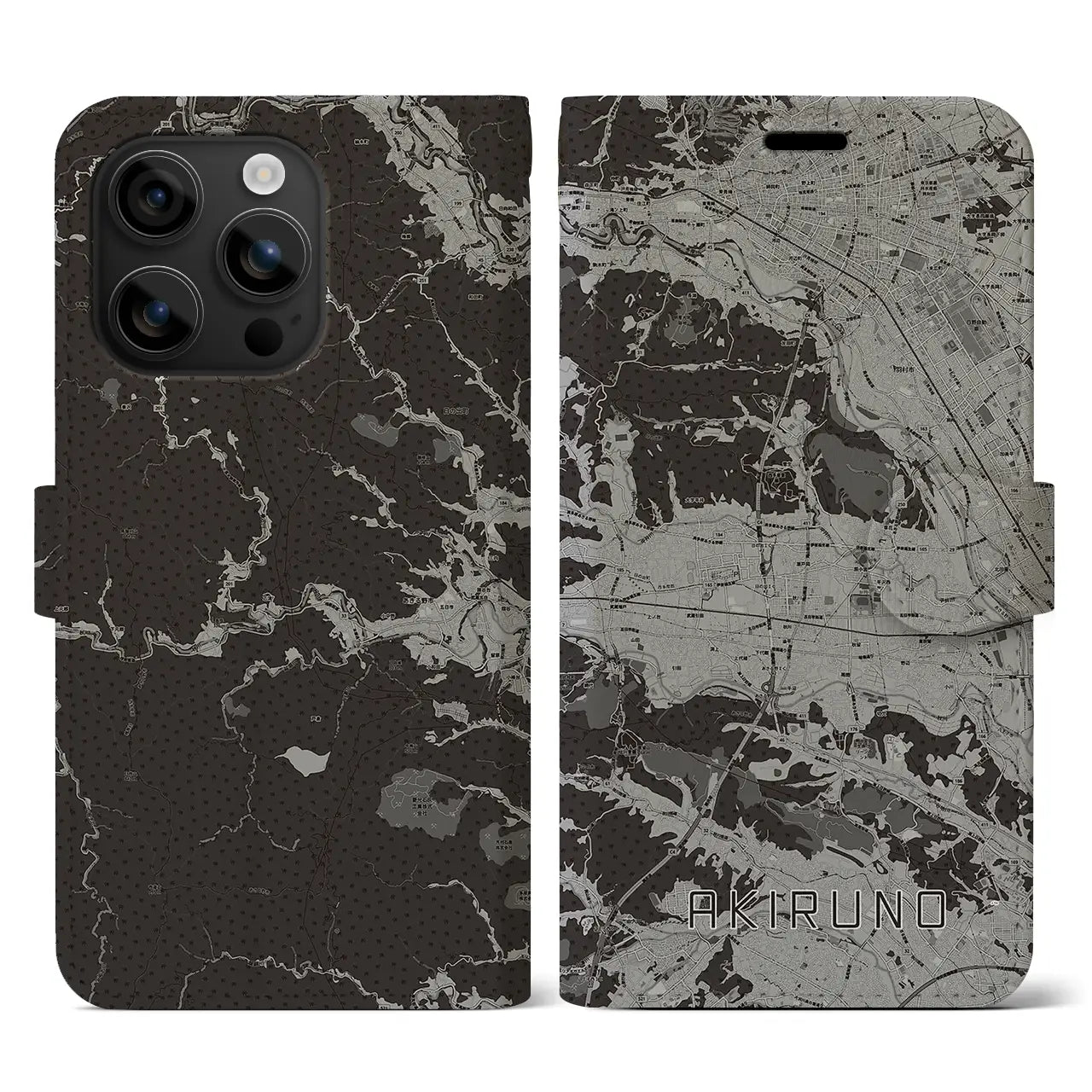 【あきる野（東京都）】地図柄iPhoneケース（手帳タイプ）