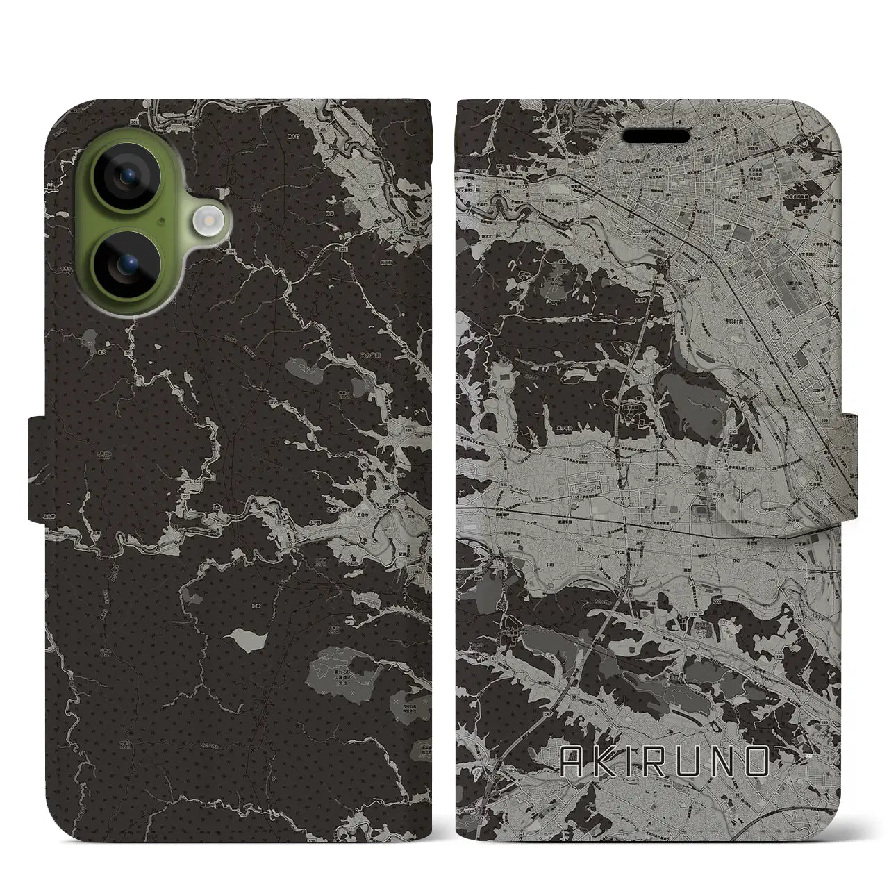 【あきる野（東京都）】地図柄iPhoneケース（手帳タイプ）