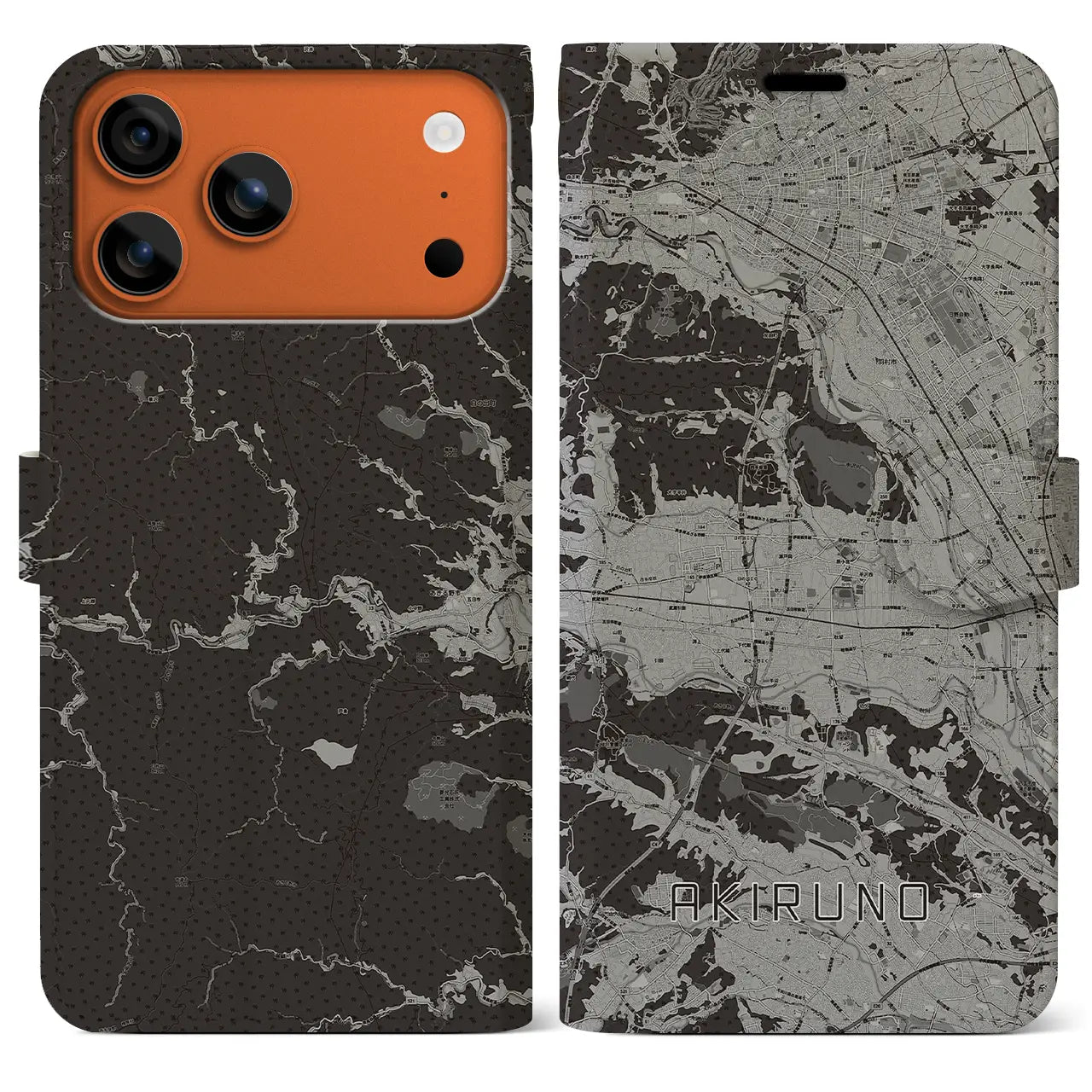 【あきる野（東京都）】地図柄iPhoneケース（手帳タイプ）