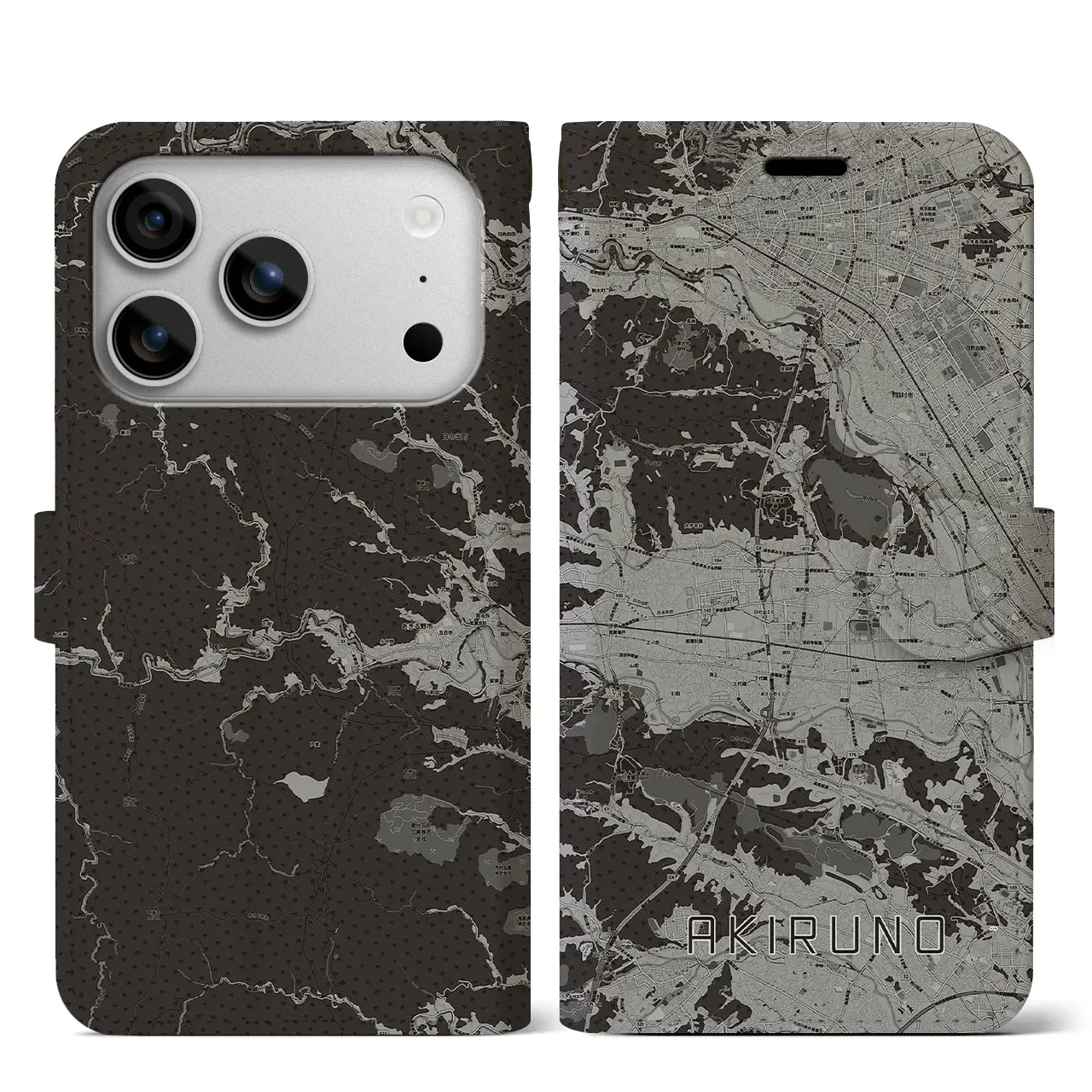 【あきる野（東京都）】地図柄iPhoneケース（手帳タイプ）