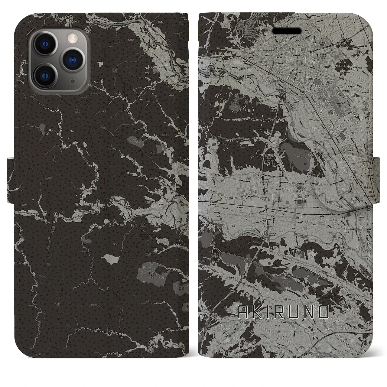 【あきる野（東京都）】地図柄iPhoneケース（手帳タイプ）