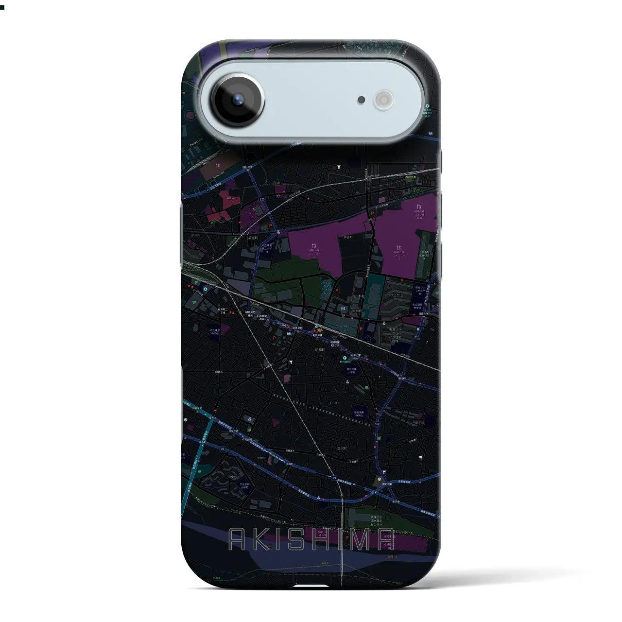 【昭島（東京都）】地図柄iPhoneケース（バックカバータイプ）