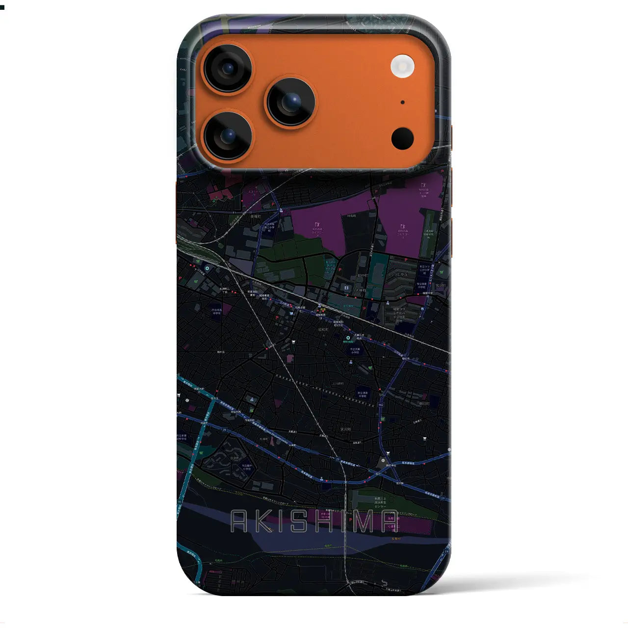 【昭島（東京都）】地図柄iPhoneケース（バックカバータイプ）