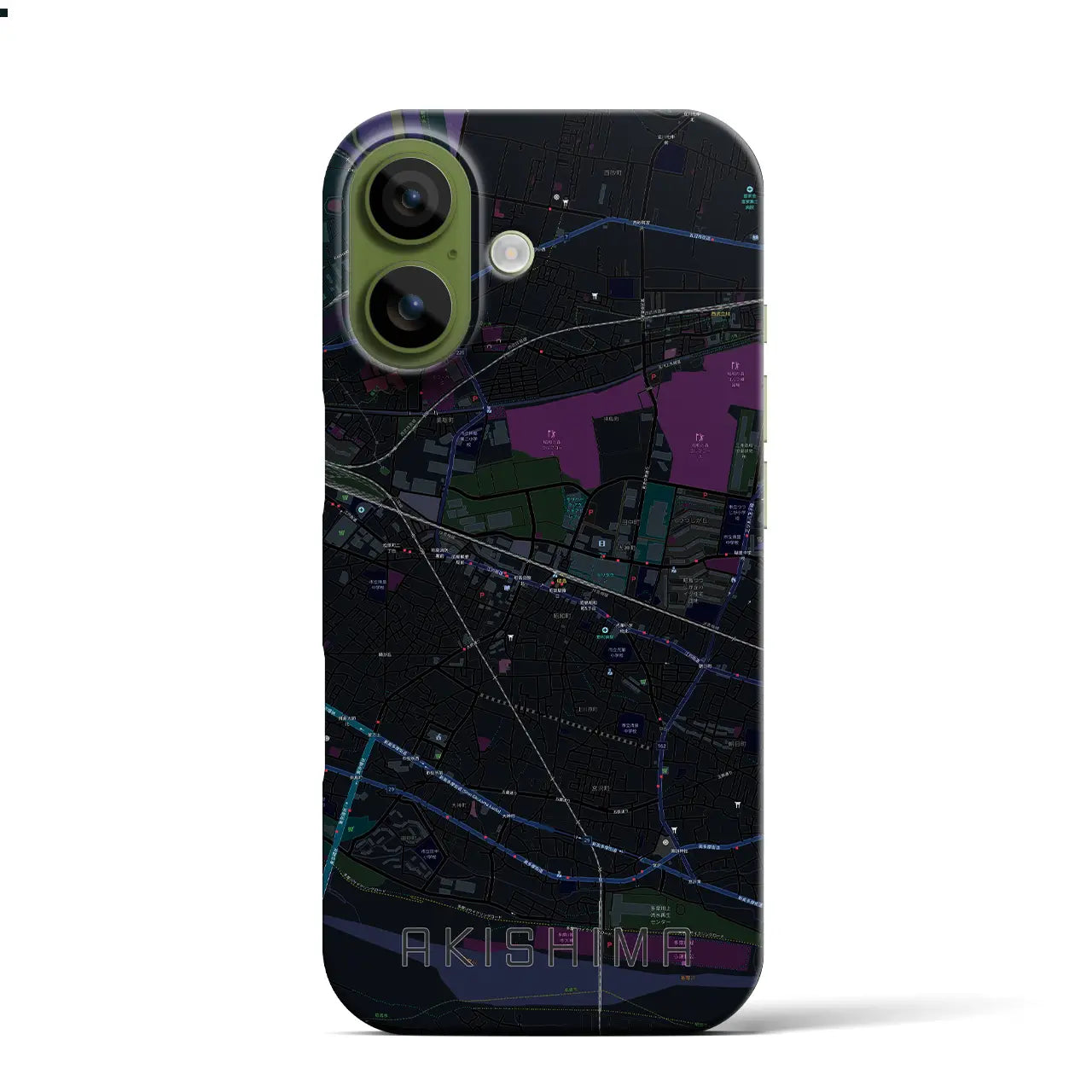 【昭島（東京都）】地図柄iPhoneケース（バックカバータイプ）