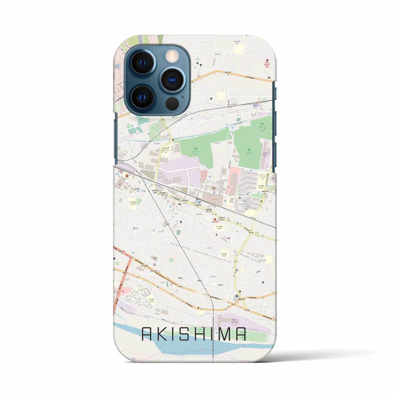 【昭島（東京都）】地図柄iPhoneケース（バックカバータイプ）