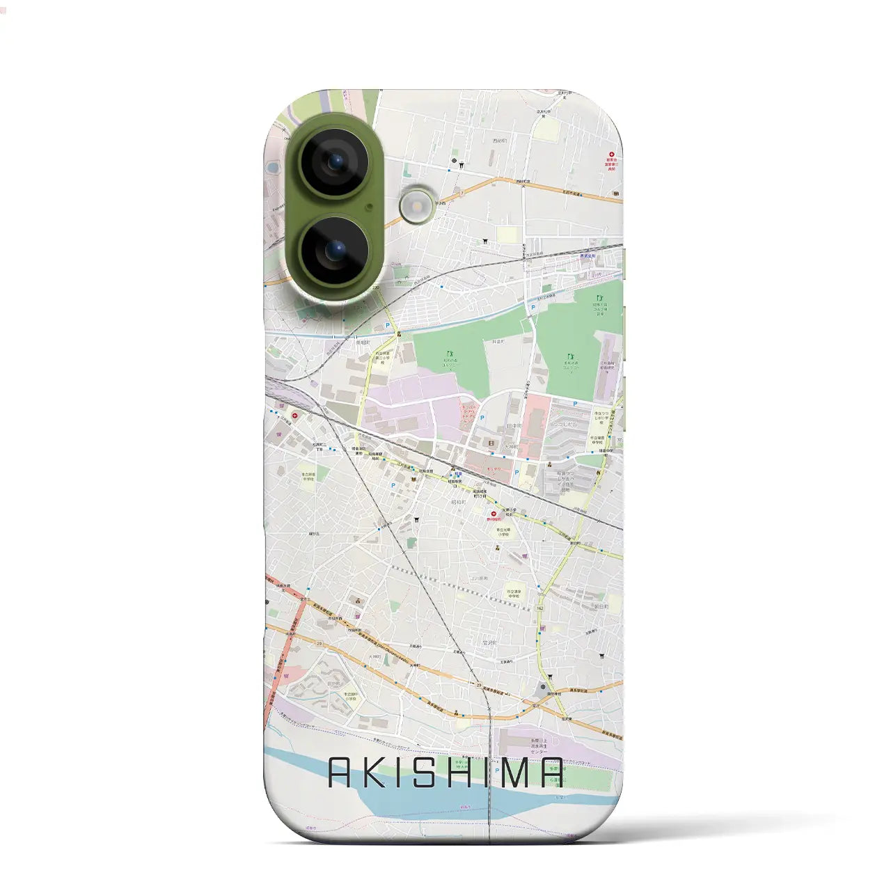 【昭島（東京都）】地図柄iPhoneケース（バックカバータイプ）