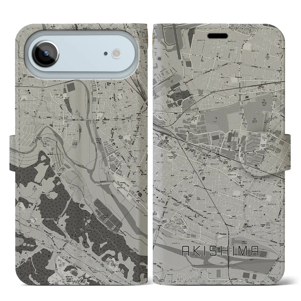 【昭島（東京都）】地図柄iPhoneケース（手帳タイプ）