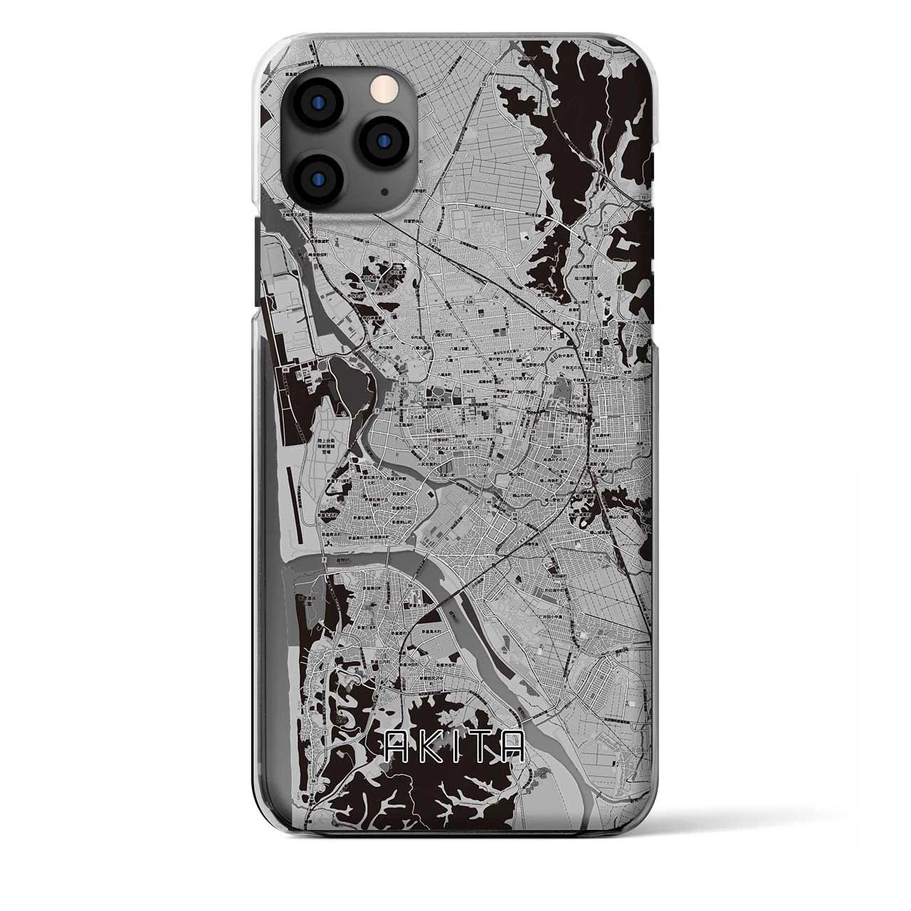 【秋田（秋田県）】地図柄iPhoneケース（クリアタイプ）