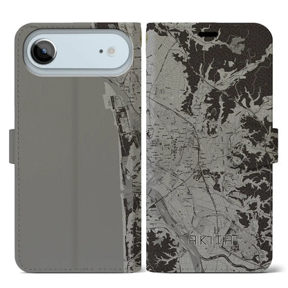 【秋田（秋田県）】地図柄iPhoneケース（手帳タイプ）