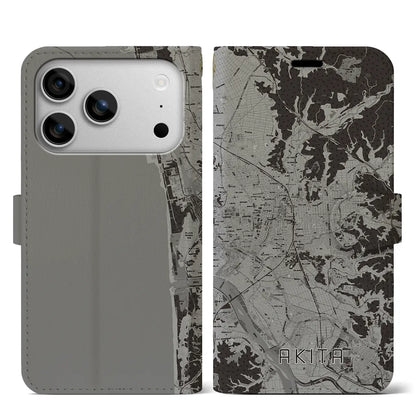 【秋田（秋田県）】地図柄iPhoneケース（手帳タイプ）