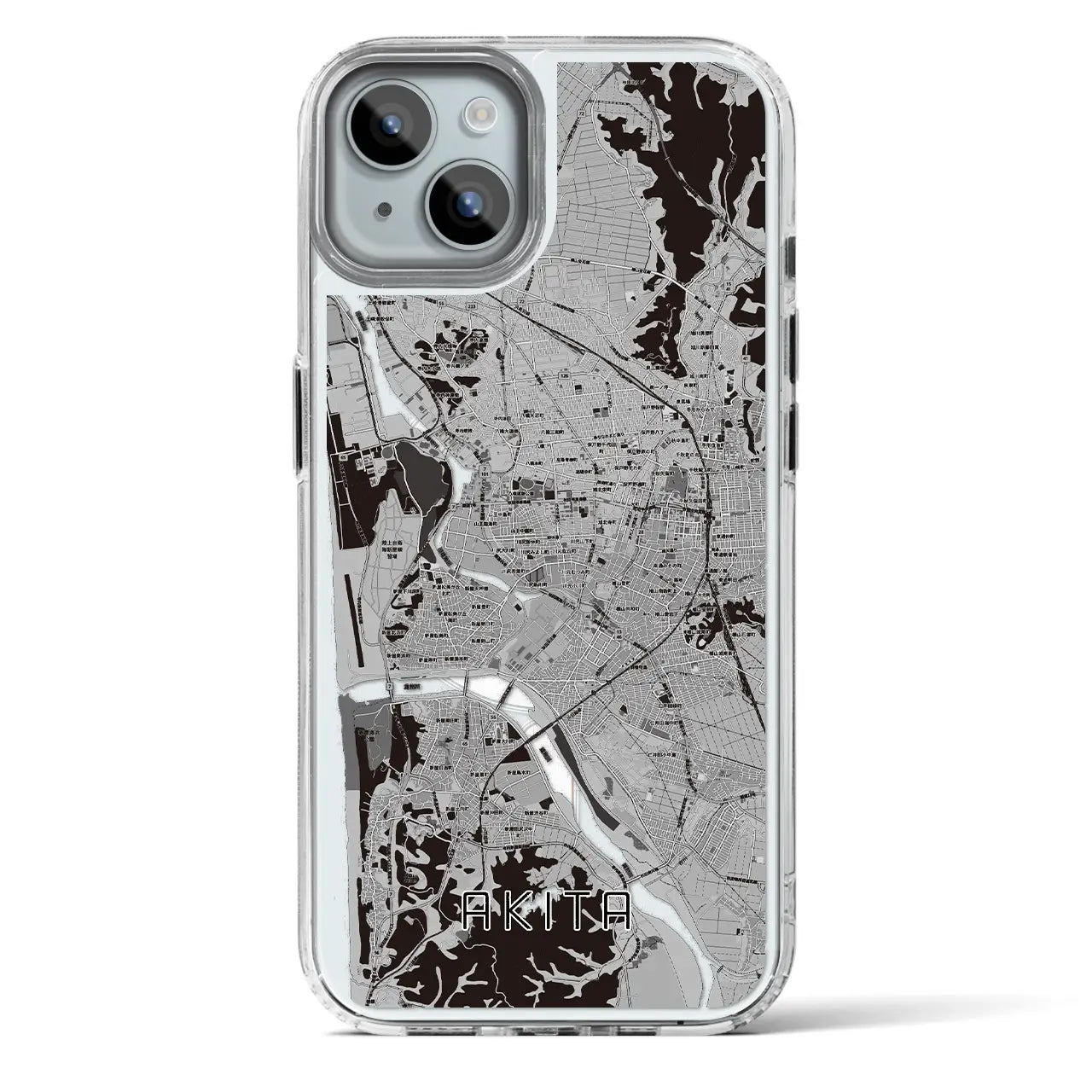 【秋田（秋田県）】地図柄iPhoneケース（MagSafeタイプ）