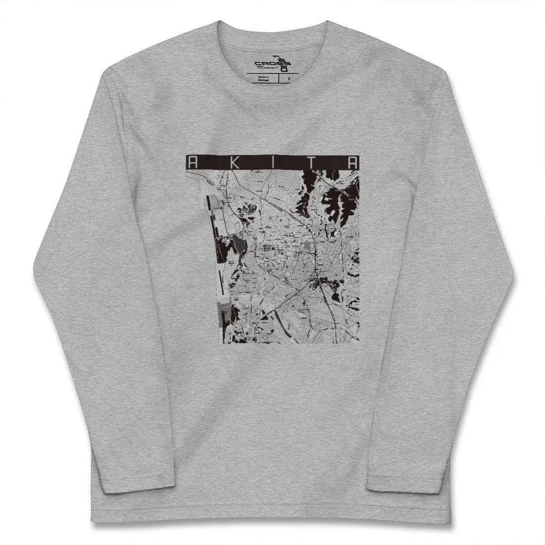 【秋田（秋田県）】地図柄ロングスリーブTシャツ